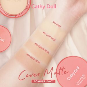 Cathy Doll Cover Matte Powder Pact SPF30 PA+++ 12g #03 Medium Beige