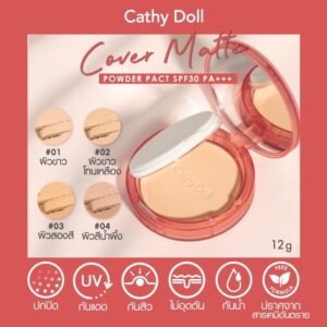 Cathy Doll (M) Cover Matte Powder Pact SPF30 PA+++ 12g in Ivory (#01)